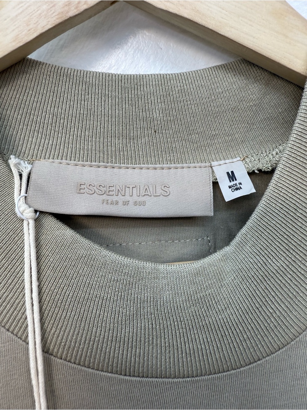 Fear of God Essentials tan Crewneck Logo T-Shirt - Picture 4 of 8